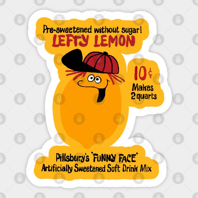 Lefty Lemon "Funny Face" Sticker by offsetvinylfilm